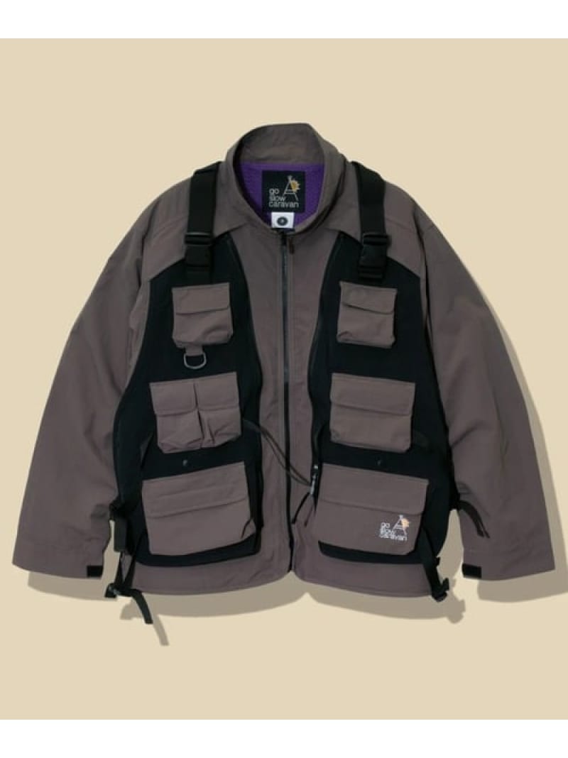 【SALE／50%OFF】ライトシェルナイロンユーティリティー3WAYJKT (MENS) go slow caravan ゴースローキャラバン ジャケット・アウター 上衣・前掛け 赤銅色 薄墨色【RBA_E】【貨物輸送無料】[ Fashion]