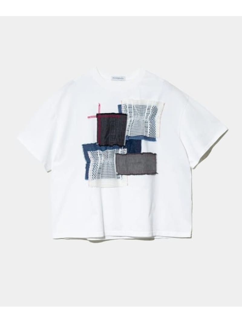 mililopiulu/ミリロピュール スピード競技MIXジーンズ継ぎ切れTEE (WOMENS) GSC WOMENS SELECT ゴースローキャラバン トップス カットソー・プルオーバー 薄墨色 白いこと【貨物輸送無料】[ Fashion]