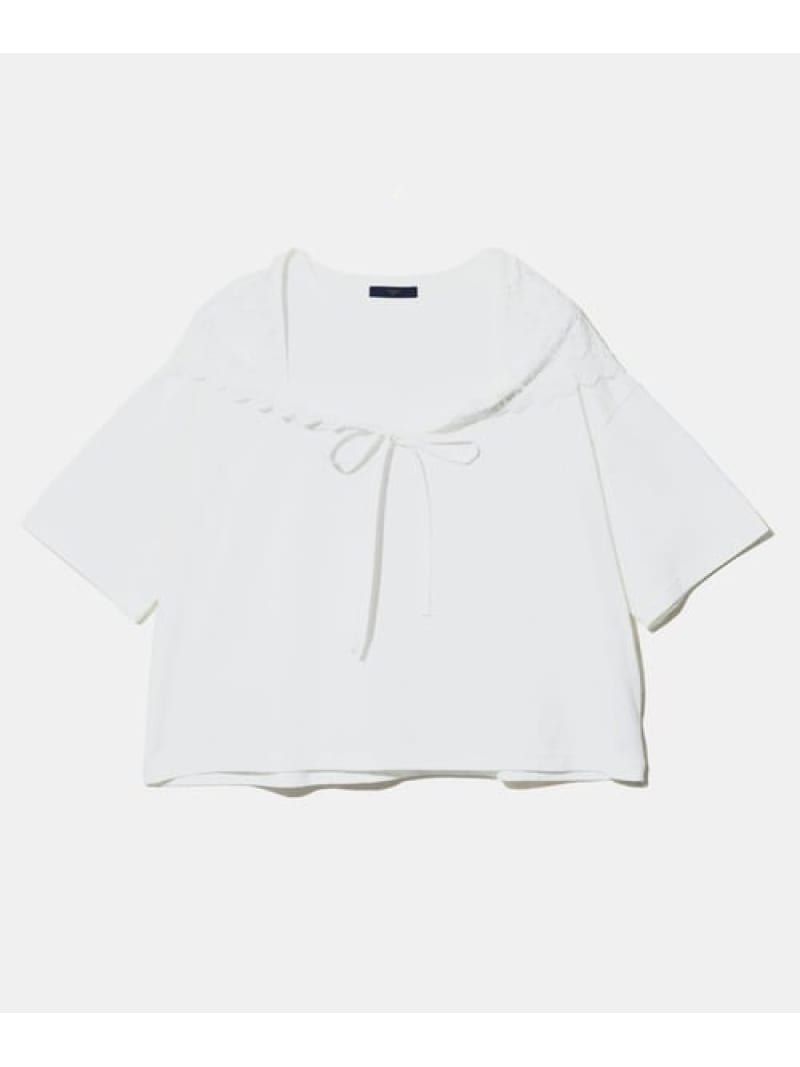 Figgle/フィグル レーススカーフ付き5分袖PO (WOMENS) GSC WOMENS SELECT ゴースローキャラバン トップス カットソー・Tシャツ ホワイト【送料無料】[ Fashion]