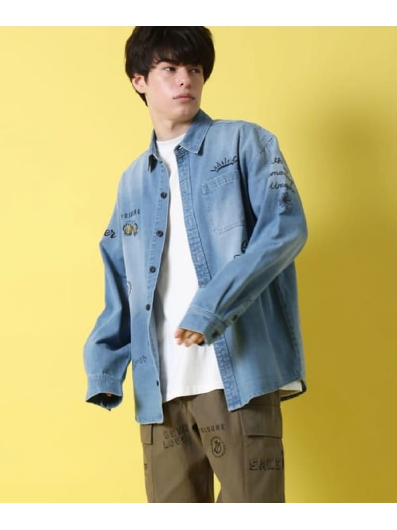 YOIDORE/酔いどれ ヴィンテージ栓抜きらくがきプルオーバー LS(MENS) SELECT BRANDS 手玉サクラ色 トップス プルオーバー・トップ 青み【貨物輸送無料】[ Fashion]