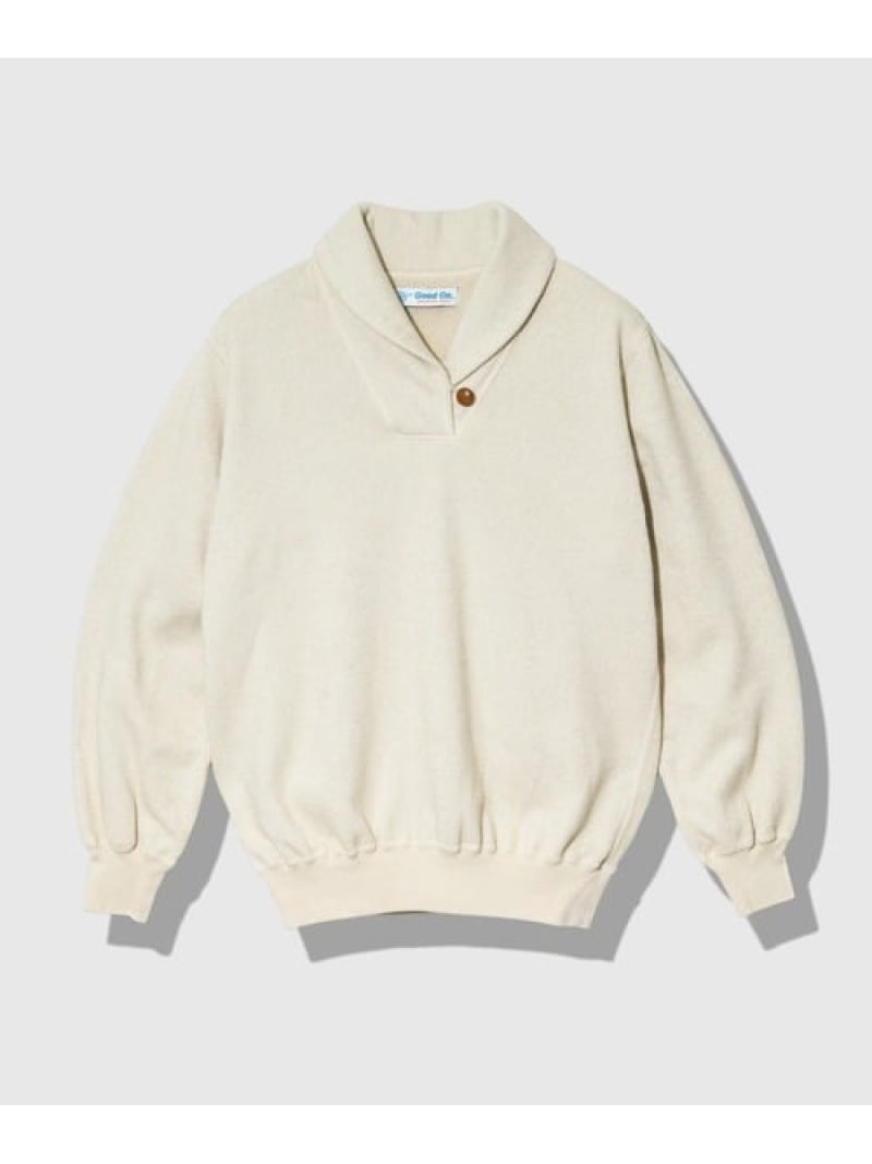 【SALE／10%OFF】GOOD ON/グッドオン SUPER FLEECE 1BUTTON SHAWL COLLER SWEAT (WOMENS) Good On ゴースローキャラバン トップス スウェット・トレーナー ブルー ホワイト ブラウン【RBA_E】【送料無料】[ Fashion]｜SANKO BAZAAR