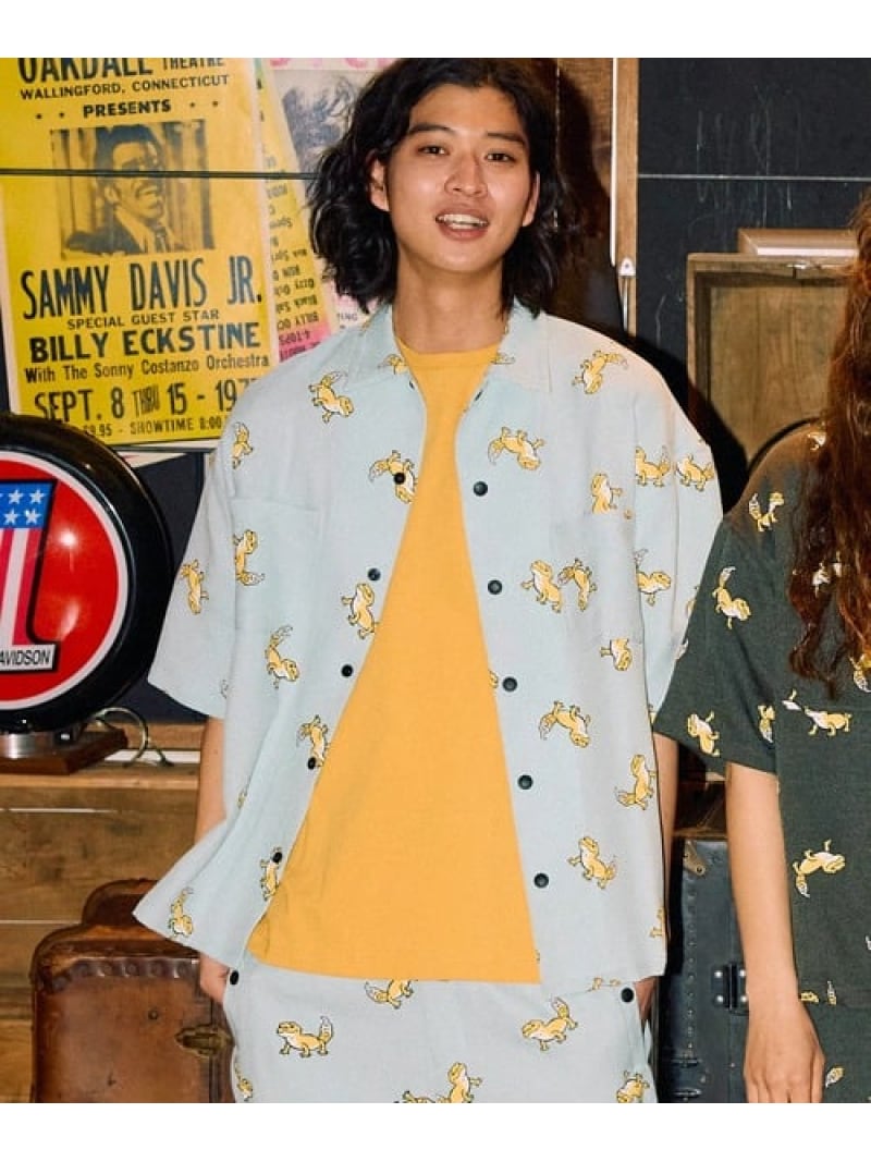 ブッチャー総柄刷り上げるS/Sプルオーバー (MENS/WOMENS) go slow caravan ゴースローキャラバン トップス プルオーバー・トップ 緑であること【貨物輸送無料】[ Fashion]