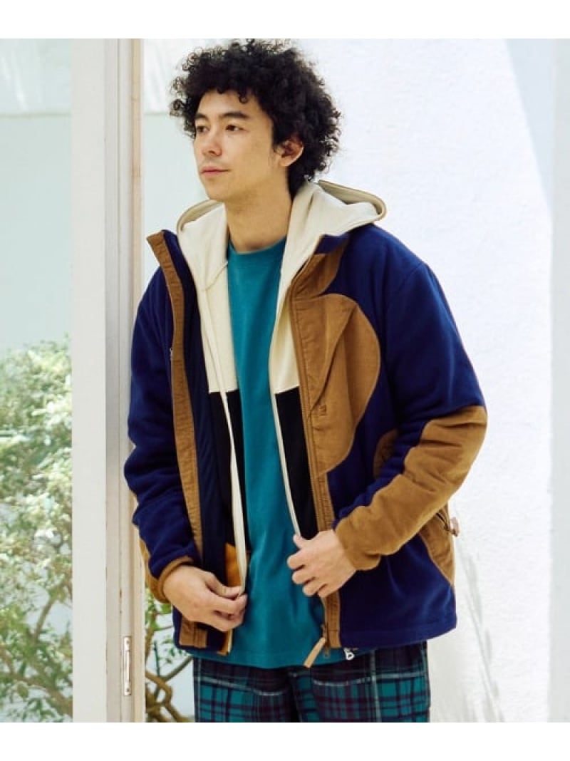 【SALE／40%OFF】マイクロフリース×コール天 (MENS) go slow caravan ゴースローキャラバン ジャケット・アウター 上衣・前掛け ベージュ 米国海軍【RBA_E】【貨物輸送無料】[ Fashion]