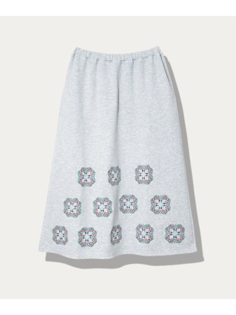 ダンボールニット ペイズリー刺繍スカート (WOMENS) go slow caravan ゴースローキャラバン スカート その他のスカート ブラック【送料無料】[ Fashion]