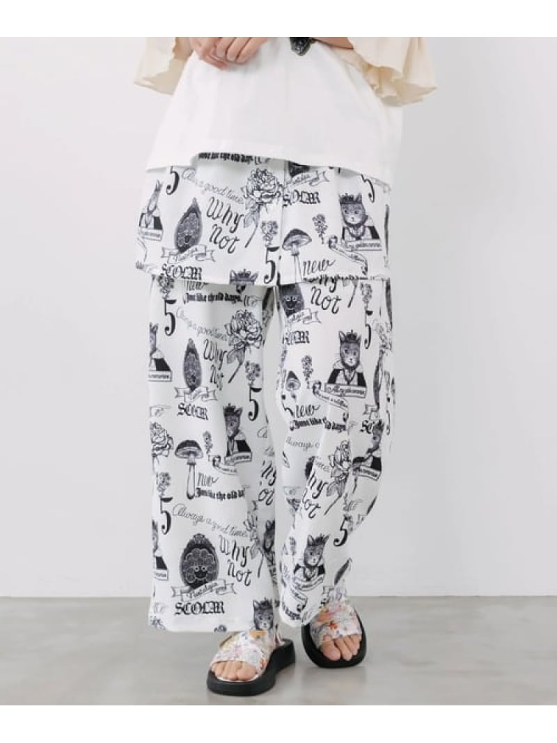 ScoLar/スカラー ビスチェ付き添い人総柄ズボン下 (WOMENS) GSC WOMENS SELECT ゴースローキャラバン ズボン下 余分の物のズボン下 黒いこと 白いこと【貨物輸送無料】[ Fashion]