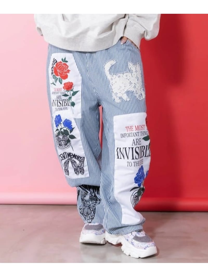 ScoLar/スカラー アップリケズボン下 (WOMENS) GSC WOMENS SELECT ゴースローキャラバン ズボン下 余分の物のズボン下 ベージュ 白いこと【貨物輸送無料】[ Fashion]