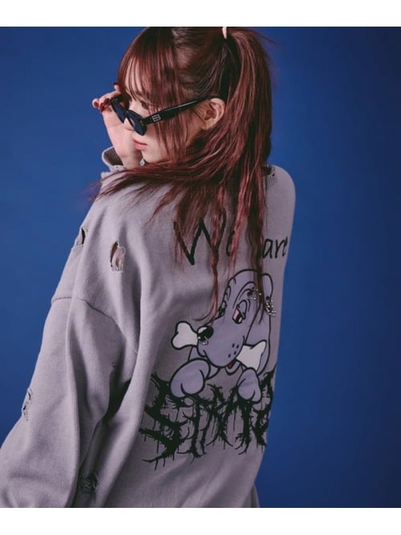 GALFY/ガルフィー バチバチピアスニット(MENS) SELECT BRANDS ジャックローズ トップス パーカー・フーディー グレー ブラック【送料無料】[ Fashion]｜SANKO BAZAAR