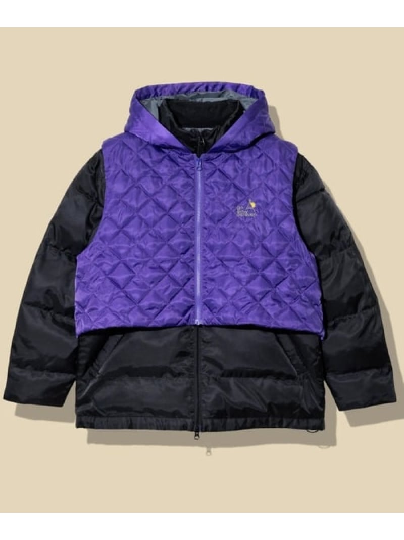 【SALE／50%OFF】ロフテック中綿3WAYパファーJKT (MENS/WOMENS) go slow caravan ゴースローキャラバン ジャケット・アウター ダウンジャケット・ダウンベスト パープル ブラック【RBA_E】【送料無料】[ Fashion] 10,153円