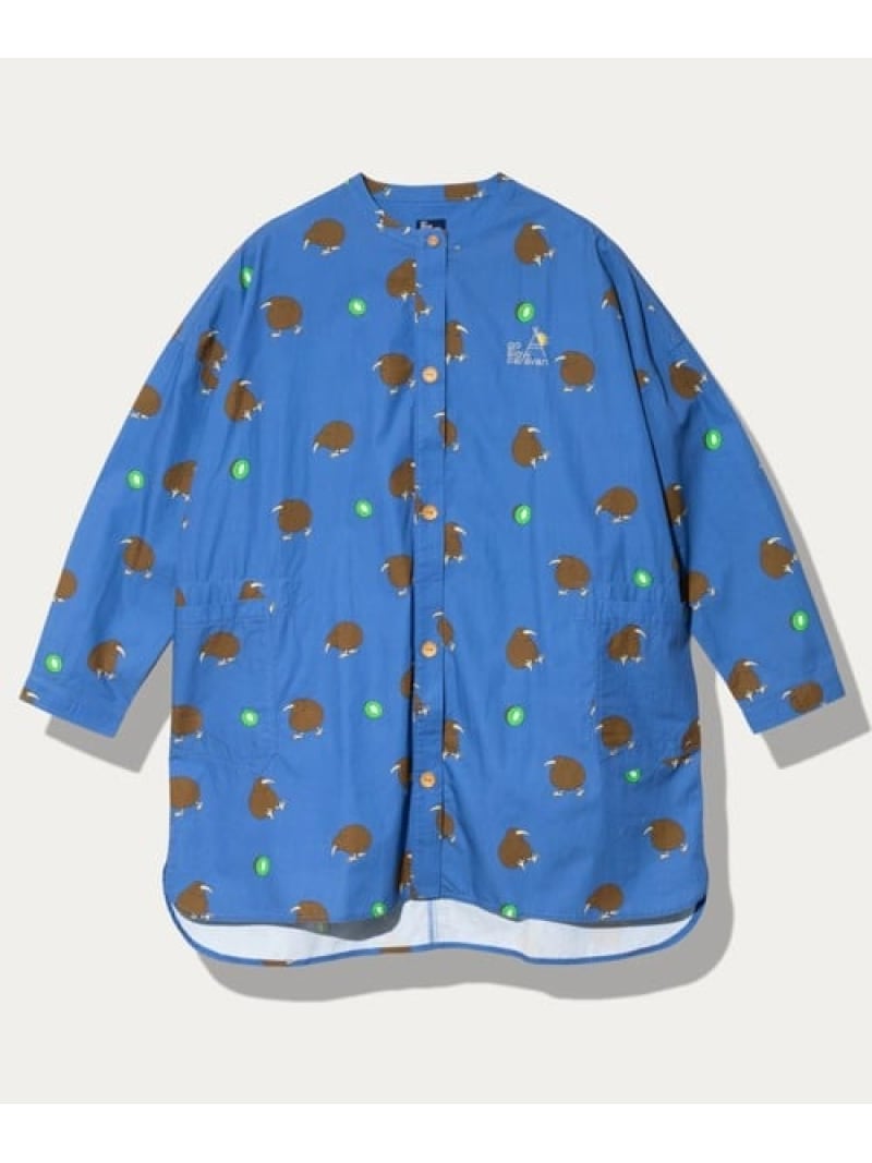 オリジナル総柄Pt ノーカラーシャツジャケット (WOMENS) go slow caravan ゴースローキャラバン ジャケット・アウター ブルゾン・ジャンパー ブルー ネイビー【送料無料】[ Fashion] 8,954円