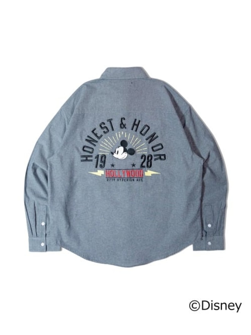 Mickey ダンガリー刺繍LSシャツ(MENS) JACKROSE ジャックローズ トップス シャツ・ブラウス ブルー【送料無料】[ Fashion]
