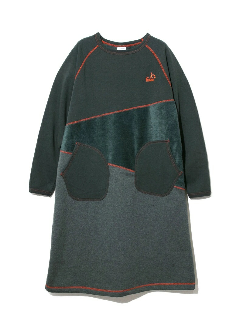 Go Slow Caravan W シャギー ランダム切替 クルーロングワンピース Go Slow Caravan ゴースローキャラバン ワンピース ロングワンピース マキシワンピース グリーン 送料無料 Rakuten Fashion Ice Org Br