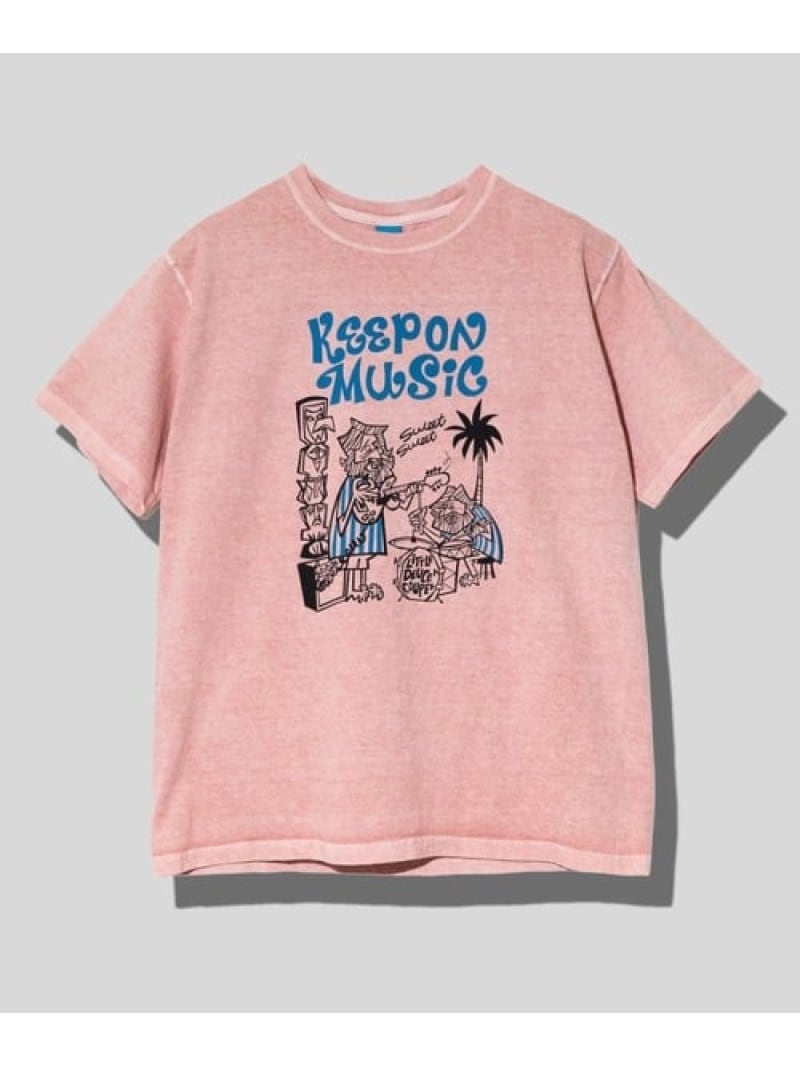 GOOD ON/グッドオン KEEP ON MUSIC S/S TEE (MENS) Good On ゴースローキャラバン トップス カットソー・Tシャツ ピンク ネイビー【送料無料】[ Fashion]