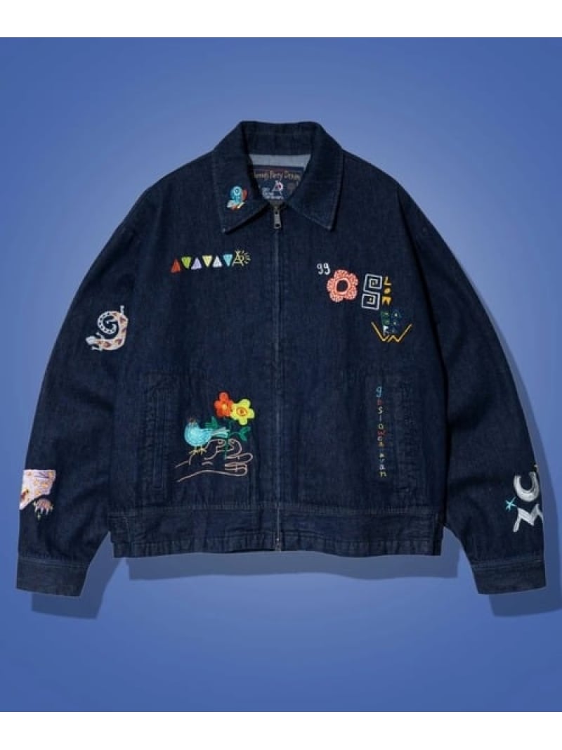 【SALE／10%OFF】Threads Party Denim 刺繍トラッカージャケット (MENS/WOMENS) go slow caravan ゴースローキャラバン ジャケット・アウター ブルゾン・ジャンパー ブルー【RBA_E】【送料無料】[ Fashion]｜SANKO BAZAAR