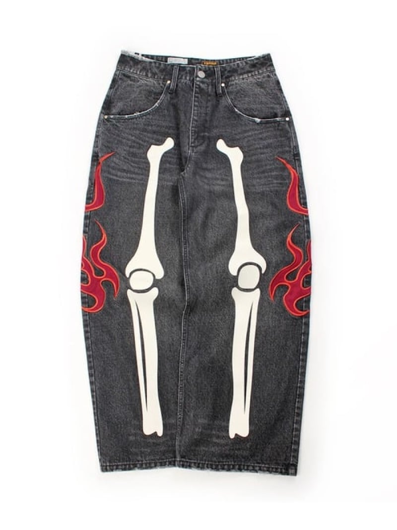 【VANSON×GALFY×JACKROSE】骨犬 Buggy Denim Pants(MENS) COLLABORATION ジャックローズ パンツ その他のパンツ ブラック【送料無料】[ Fashion]