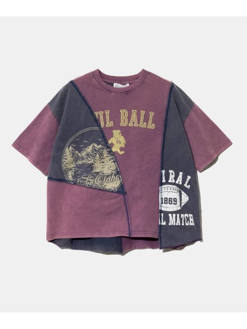CUBE SUGAR/キューブシュガー 21/-天竺パウダー加工リメイク風切替TEE (WOMENS) GSC WOMENS SELECT ゴースローキャラバン トップス カットソー・Tシャツ パープル【送料無料】[ Fashion]