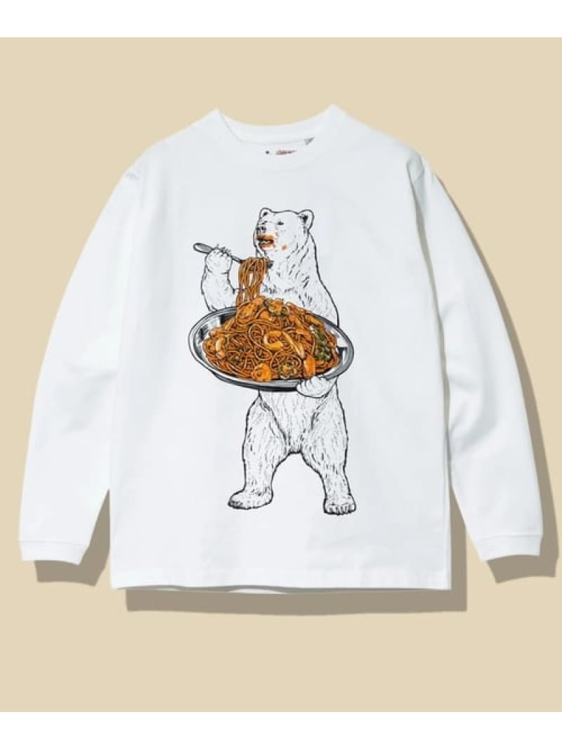 超ヘビーUSA/C ナポリタンクマ ロングスリーブ TEE (MENS/WOMENS) go slow caravan ゴースローキャラバン トップス カットソー・Tシャツ ブラック ホワイト【送料無料】[ Fashion]