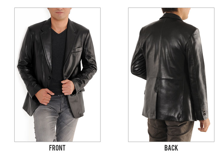 Sankyo Men S Mens Lamb Leather Tailored Jacket Two On Xl Ll メンズ ラム レザー テーラード ジャケット 2つボタン