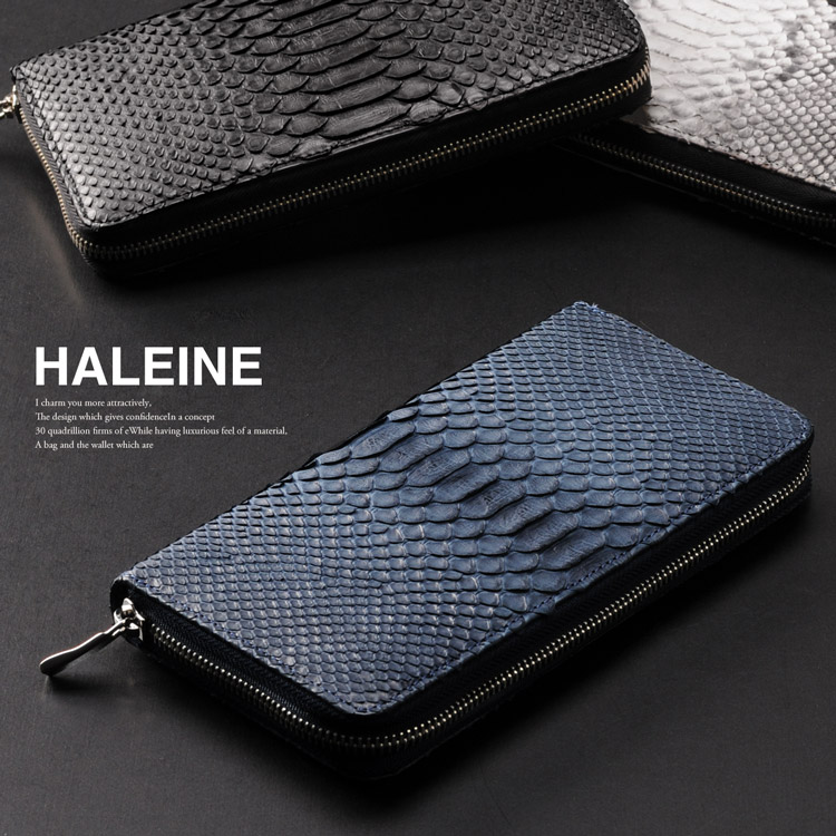 Gooda掲載 Haleine ブランド アレンヌ ダイヤモンド パイソン 長財布 ブランド ラウンドファスナー 毛皮のコート 長財布 メンズ 全5色 蛇革 ヘビ革 ギフト No Mens 1r 三京商会 ファー コート 財布 毛皮財布 ブランド 一枚革仕立て 内側牛革仕上げ メンズ
