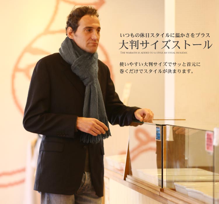 楽天市場 メンズ ストール 大判 デザイン マフラー 紳士 ストール 肉厚 大判マフラー カジュアル ネコポスで送料無料 ギフト プレゼント ギフト 父の日 No 6769 Mens 1r 三京商会 Sankyo Shokai