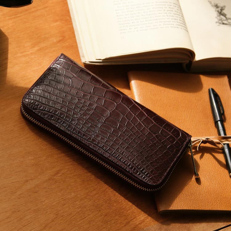 【5%オフクーポン対象】クロコダイル 長財布 レディース 本革 マット加工 ラウンドファスナー/財布 わに ワニ 鰐 マット ラウンド 通帳 パスポート 長財布レディース 本革長財布 レザー長財布 春財布 ギフト プレゼント 4FA (06000499r)｜三京商会（sankyo shokai）