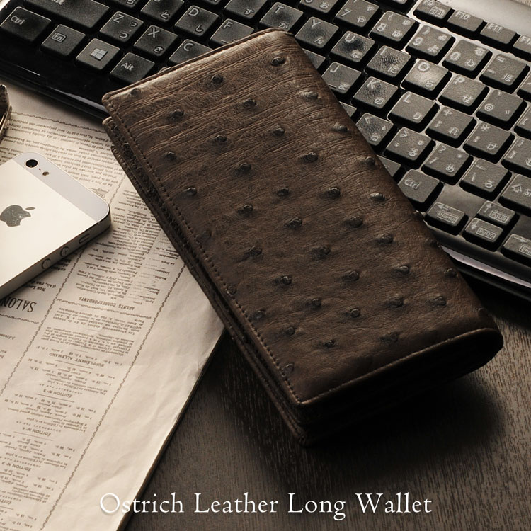 H金具　オーストリッチ　クロコダイルのコンビ 二つ折り長財布 H金具 オーストリッチ クロコダイルのコンビ 二つ折り長財布