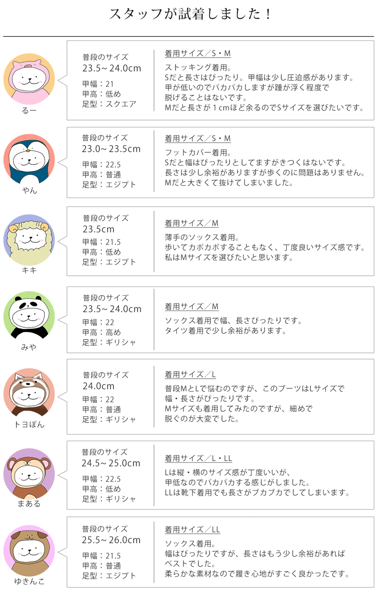 スタッフ着用コメント