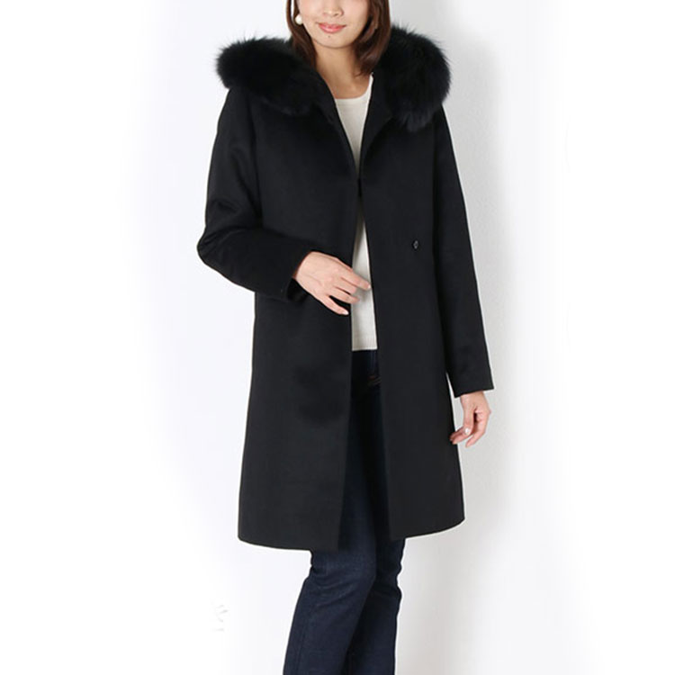 楽天市場】【30%OFFクーポン!】カラクルラム ロングコート ブラック