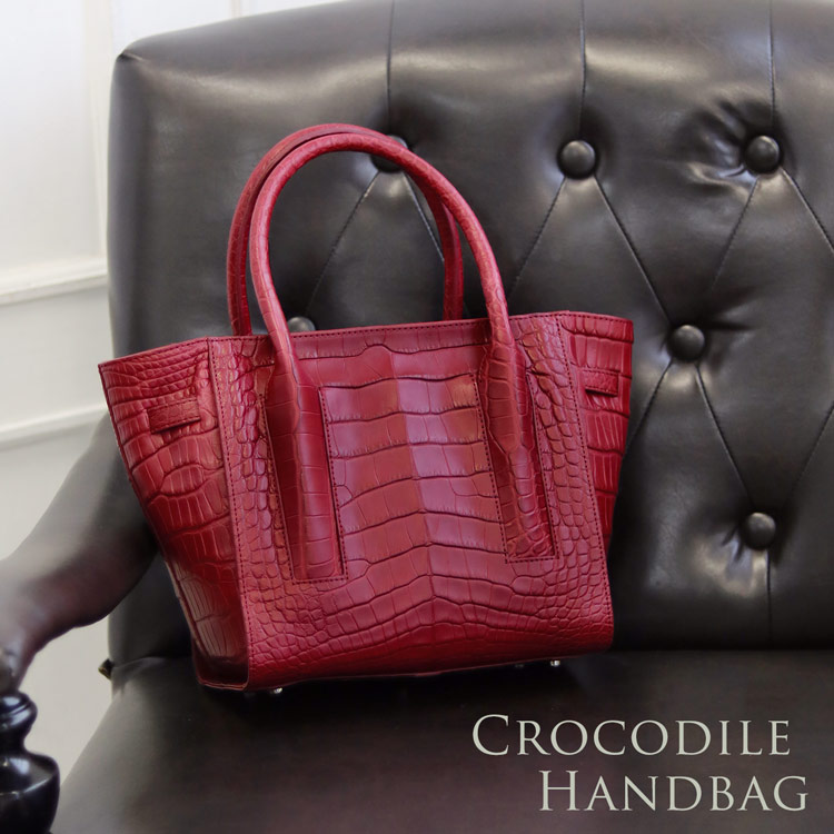 楽天市場】【期間限定価格】クロコダイル マット ハンドバッグ
