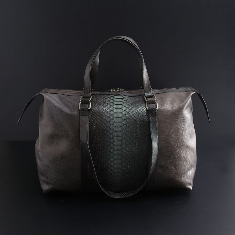 楽天市場】本革 メンズ ボストンバッグ ダイヤモンド パイソン 牛革