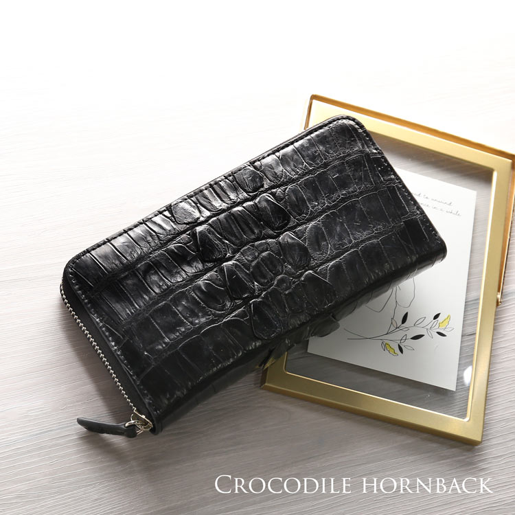 楽天市場】クロコダイル ラウンドファスナー 長財布 ホーンバック 背面