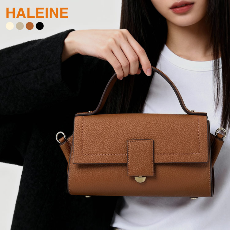 【10%OFFクーポン】ハンドバッグ レディース かぶせ 牛革 本革 シボ ショルダーベルト 2way B6 横向き 上品 通勤 フォーマル オケージョン 小さめ きれいめ 斜めがけ 肩掛け バッグ HALEINE アレンヌ セレモニー 入学式 卒業式 結婚式 お呼ばれ 4F 4FB (07000404r)