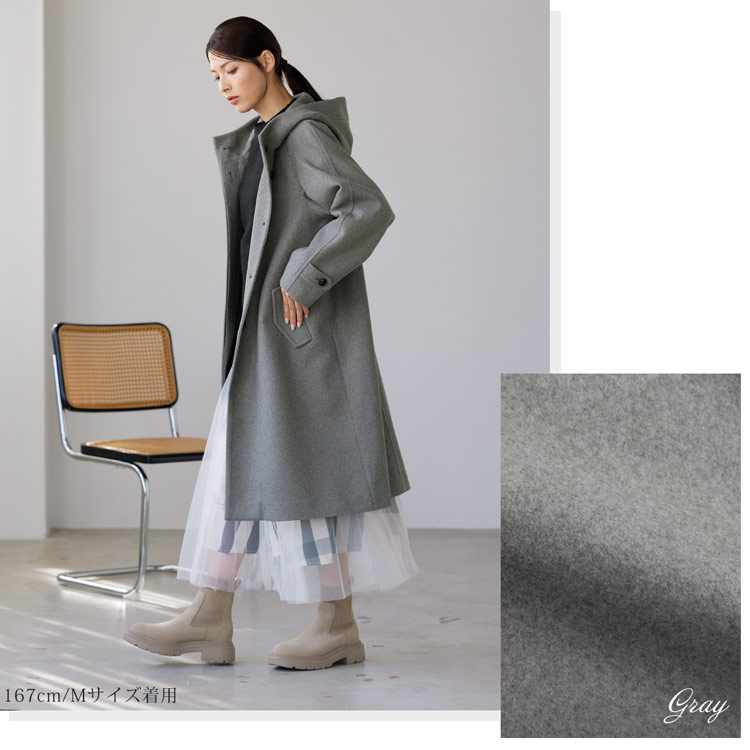 10%offクーポン】コート レディース ロングコート フード付き ロング丈