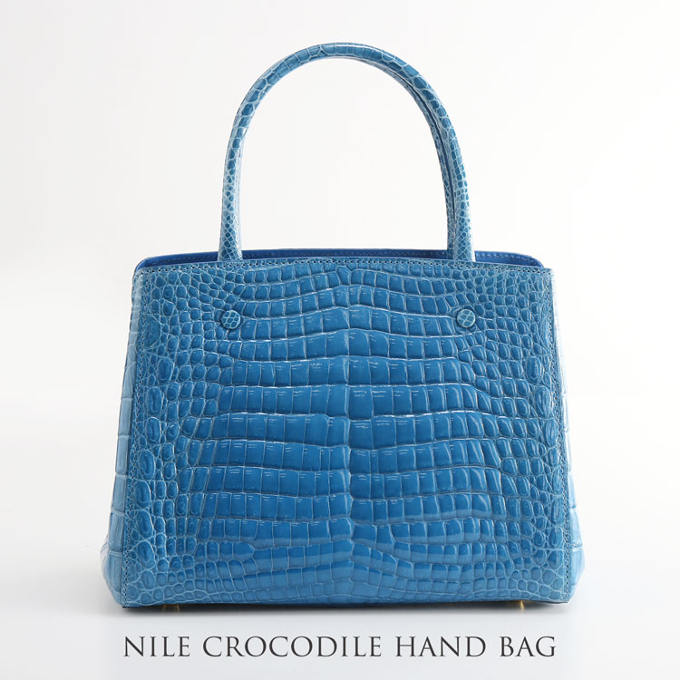 美品☆　JRA認定　シャイニング　クロコダイル　ハンドバッグ　トートバッグ 高級】クロコダイル トートバッグ シャイニング センター取り ブラック