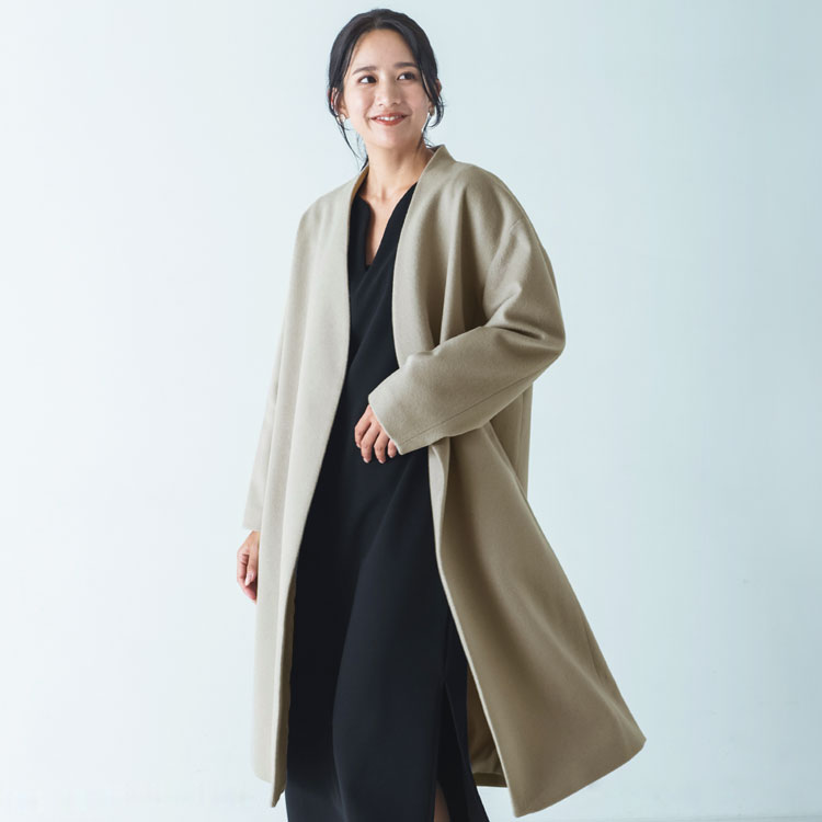 楽天市場】【お得なクーポン】カシミヤ ブレンド ウール ノーカラー V