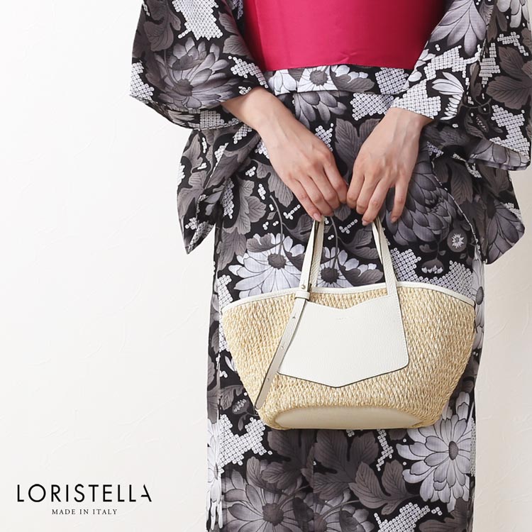 【10%OFFクーポン】Loristella ロリステッラ ブランド ショルダー バッグ 斜めがけ ストロー 牛革 斜め掛けバッグ 2way ショルダーベルト 春 夏 レディース 女性 グリーン アイボリー ブラック プレゼント ギフト 和服 着物 浴衣 に 合う 4FB (07000549-cc-1r)
