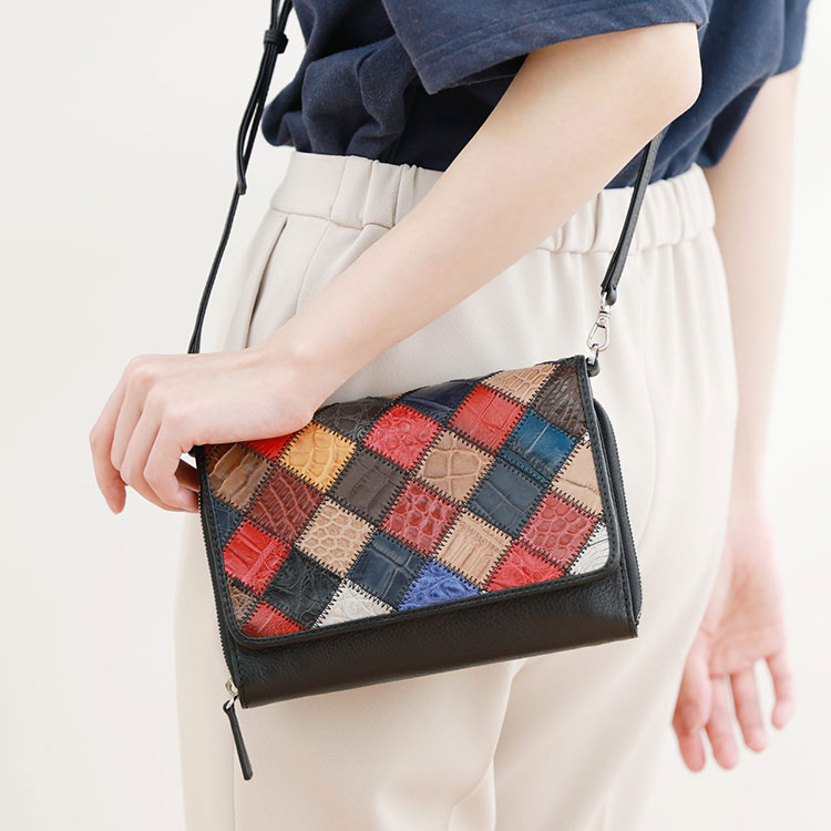 【10%オフクーポン】お財布 ショルダーバッグ ポシェット クロコダイル スマホ 入る 横型 レディース お財布ショルダー お財布ポシェット ミニバッグ ショルダー 牛革 革 小さめ 小さいバッグ バッグ お財布バッグ 斜め掛け 母の日 ギフト プレゼント 4FA (06001255r)