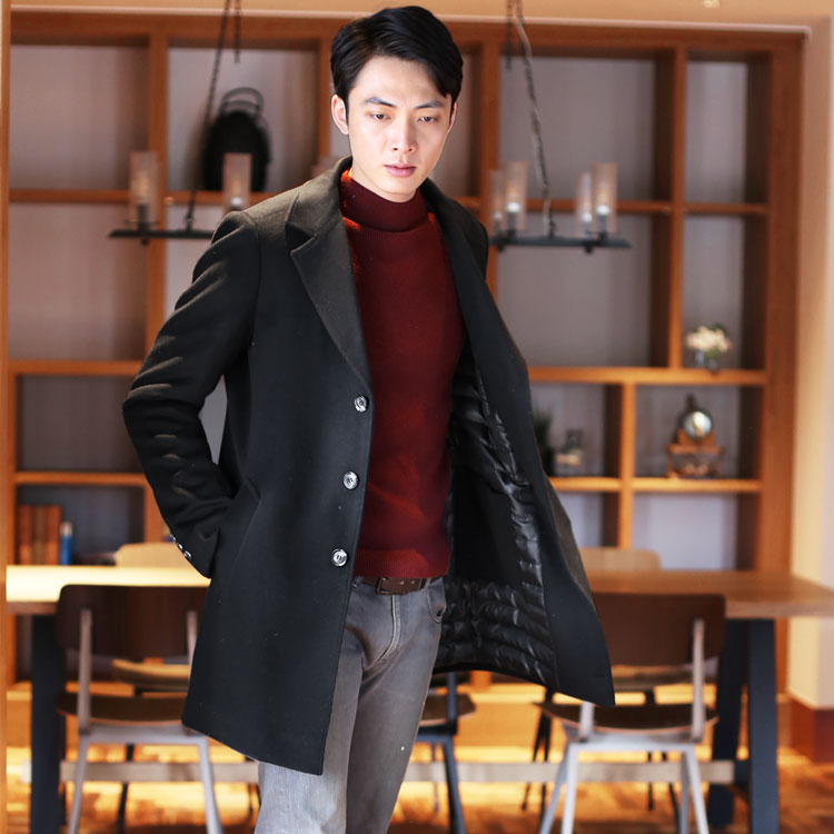 楽天市場 クーポンでお買い得 Haleine メンズ チェスターコート ダウン ライナー カシミヤブレンド ウール アウター ジャケット ミドル 秋 冬 春 春アウター グレー ブラック M L Ll ダウン90 ブランド 極暖 大きいサイズ マスタークロコダイル 財布 バッグ