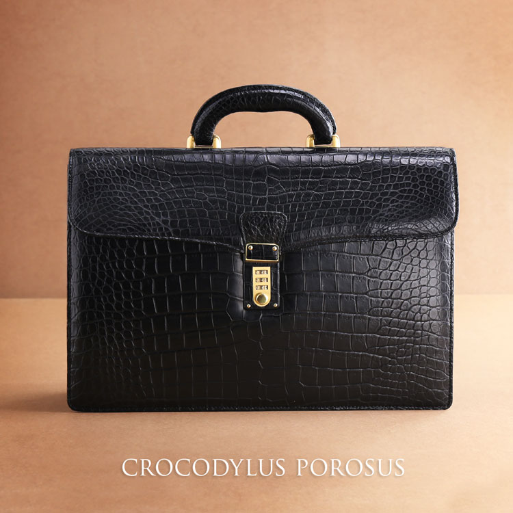 楽天市場】クロコダイル ブリーフケース マット加工 センター取り 2WAY