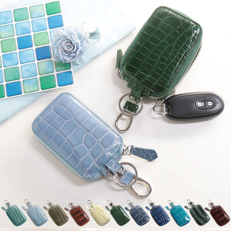 【5%OFFクーポン】シャイニング クロコダイル スマートキーケース レディース 鍵 入れ キーケース 車 の 鍵 クロコ ワニ クリスマス ギフト プレゼント 4FA (06001009-2r)|マスタークロコダイル 財布 バッグ
