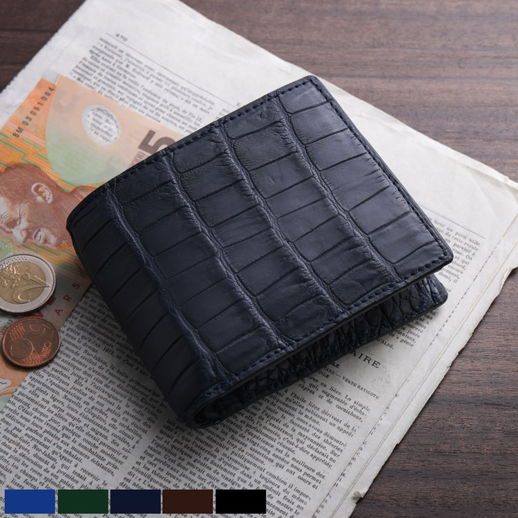 楽天市場】折り財布 クロコダイル 日本製 二つ折り 財布 メンズ マット