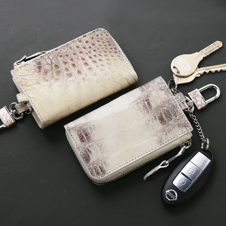 ヒマラヤ クロコダイル キーケース スマートキー メンズ シャイニング 革 カード スマートキー対応 車 カード入れ付き カード入れ スマートキーケース キーリング 本革 レザーキーケース クロコダイルキーケース 4FA (06001692-mens-1r) クリスマス ギフト プレゼント
