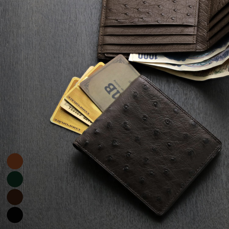 楽天市場】【10%offクーポン】オーストリッチ 二つ折り財布 小銭入れ