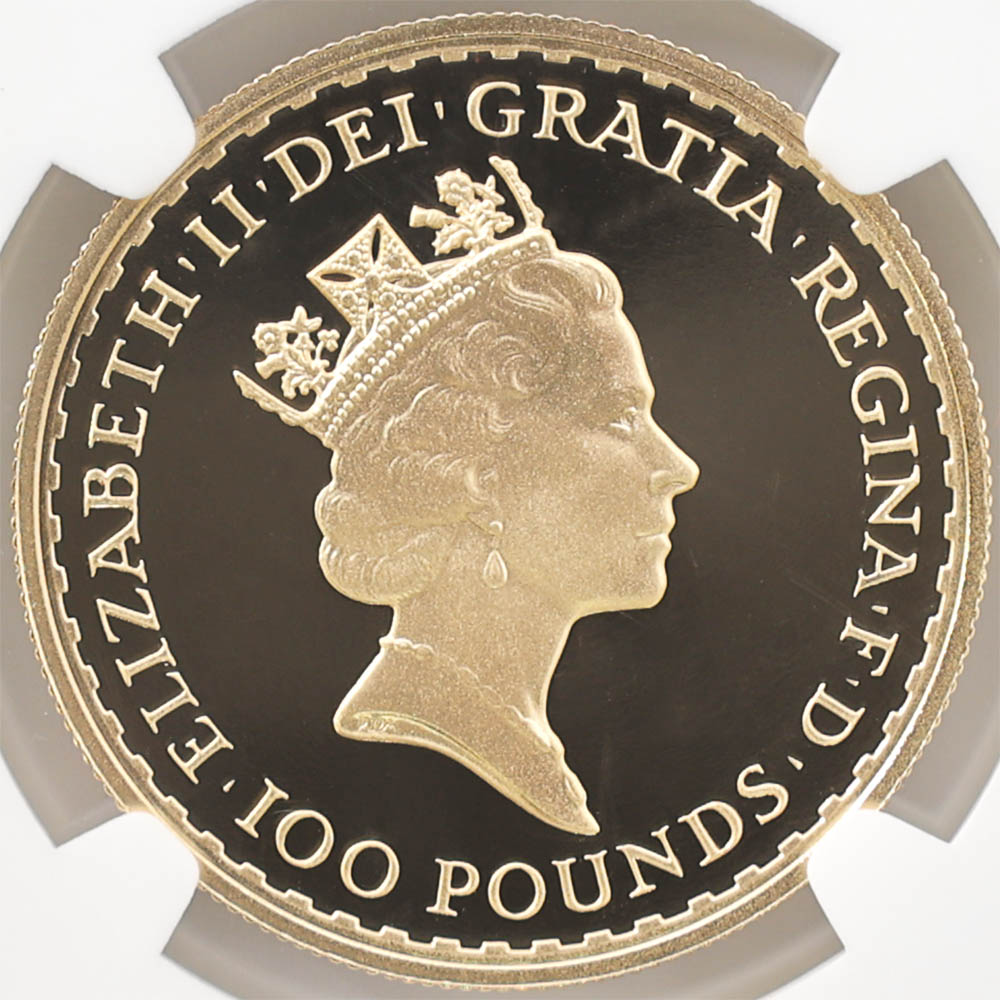 最高鑑定 1988 英国 ブリタニア UC プルーフ イギリス 100ポンド 金貨 