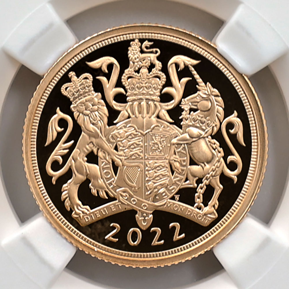 楽天市場】最高鑑定 初鋳版 2022 英国 エリザベス2世 ソブリン 