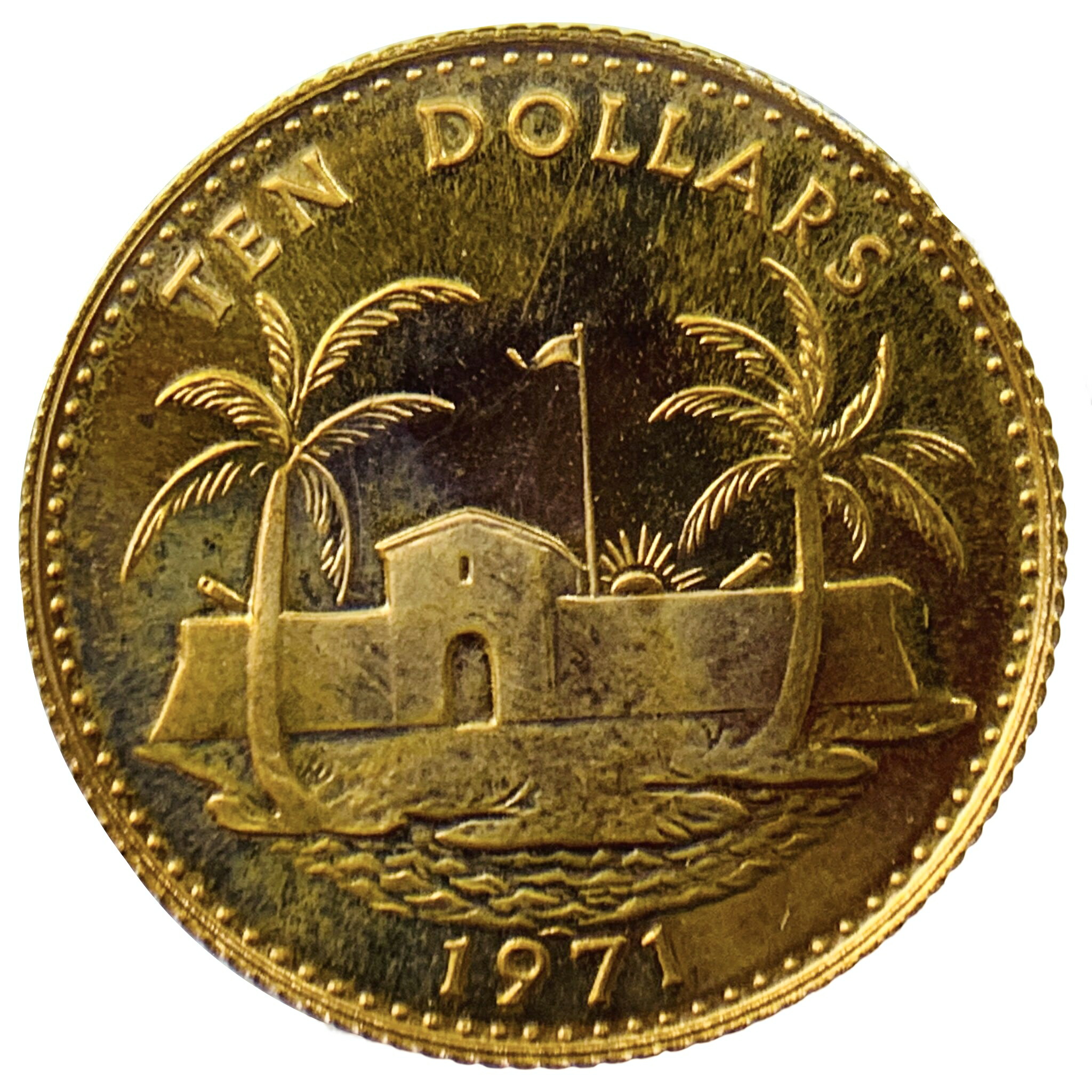 1974年 バハマ100ドル金貨 記念コイン（K10相当） 1974年 バハマ100ドル金貨 記念コイン（K10相当） （◇バハマ