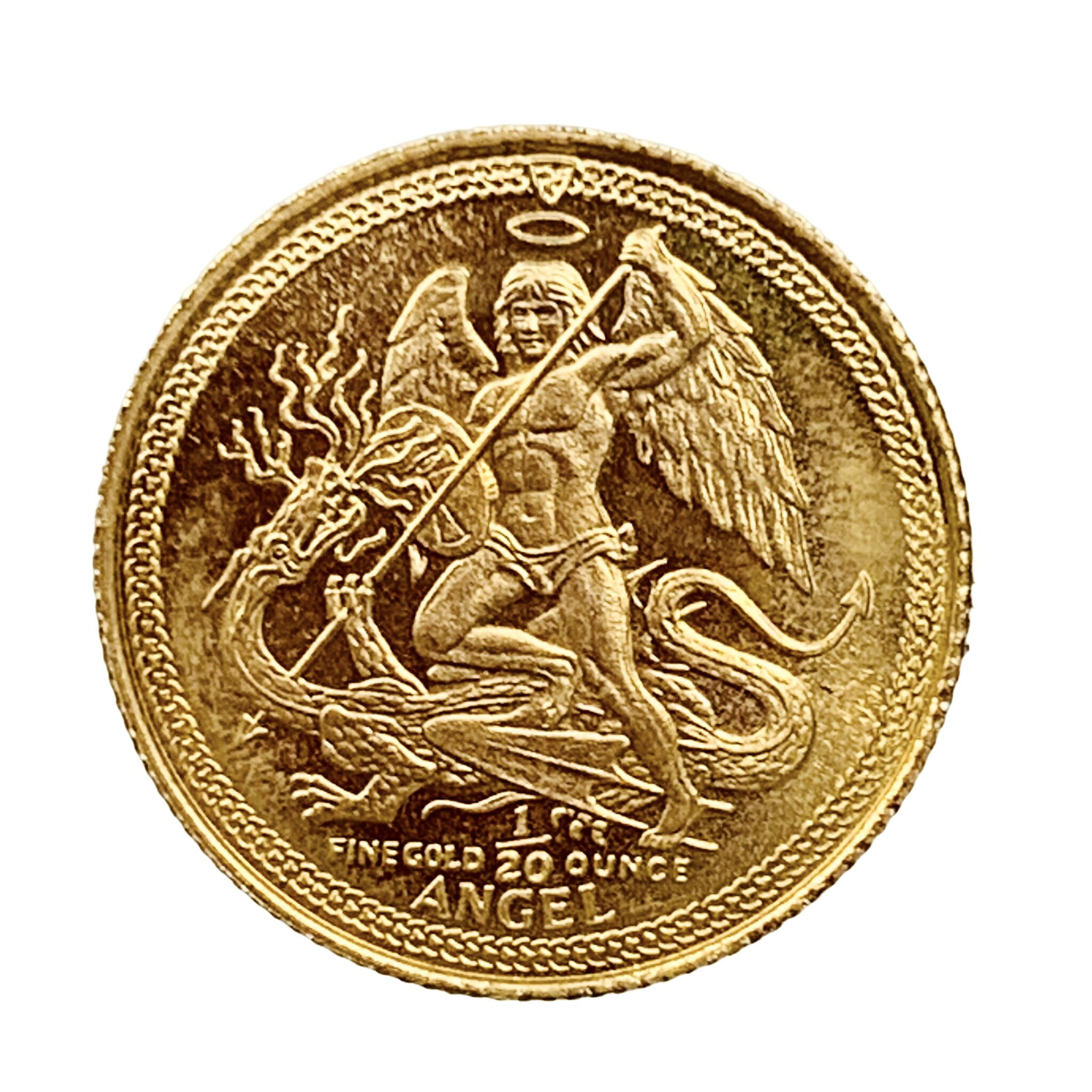 天使金貨 エンジェル マン島 1990年 1.6g 22金 イエローゴールド コレクション Gold 美品