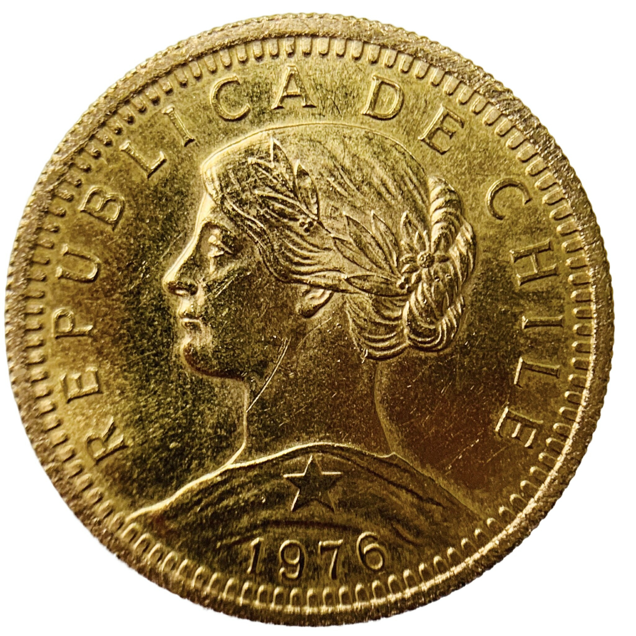 チリ 女神 金貨 1976年 4g 21.6金 イエローゴールド コレクション アンティークコイン Gold 美品