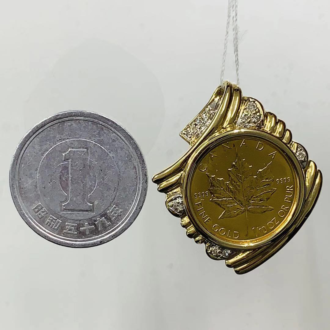 メープル金貨 カナダ エリザベス女王 コイン 純金 ダイヤモンド 1991年