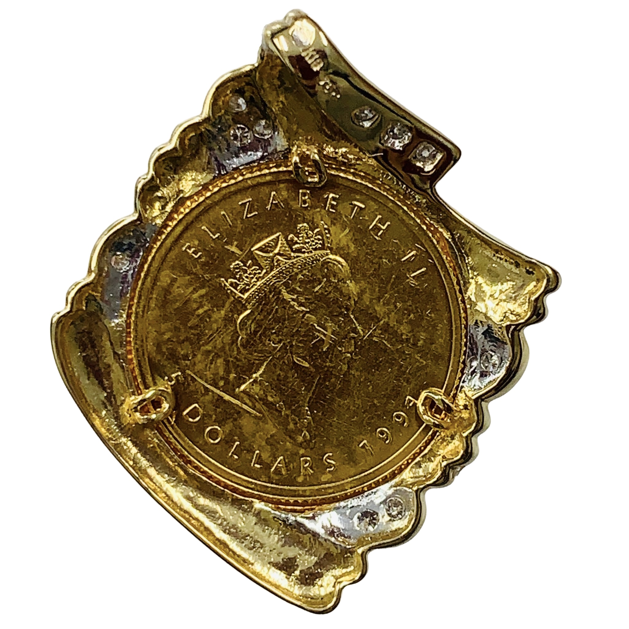 メープル金貨 カナダ エリザベス女王 コイン 純金 ダイヤモンド 1991年