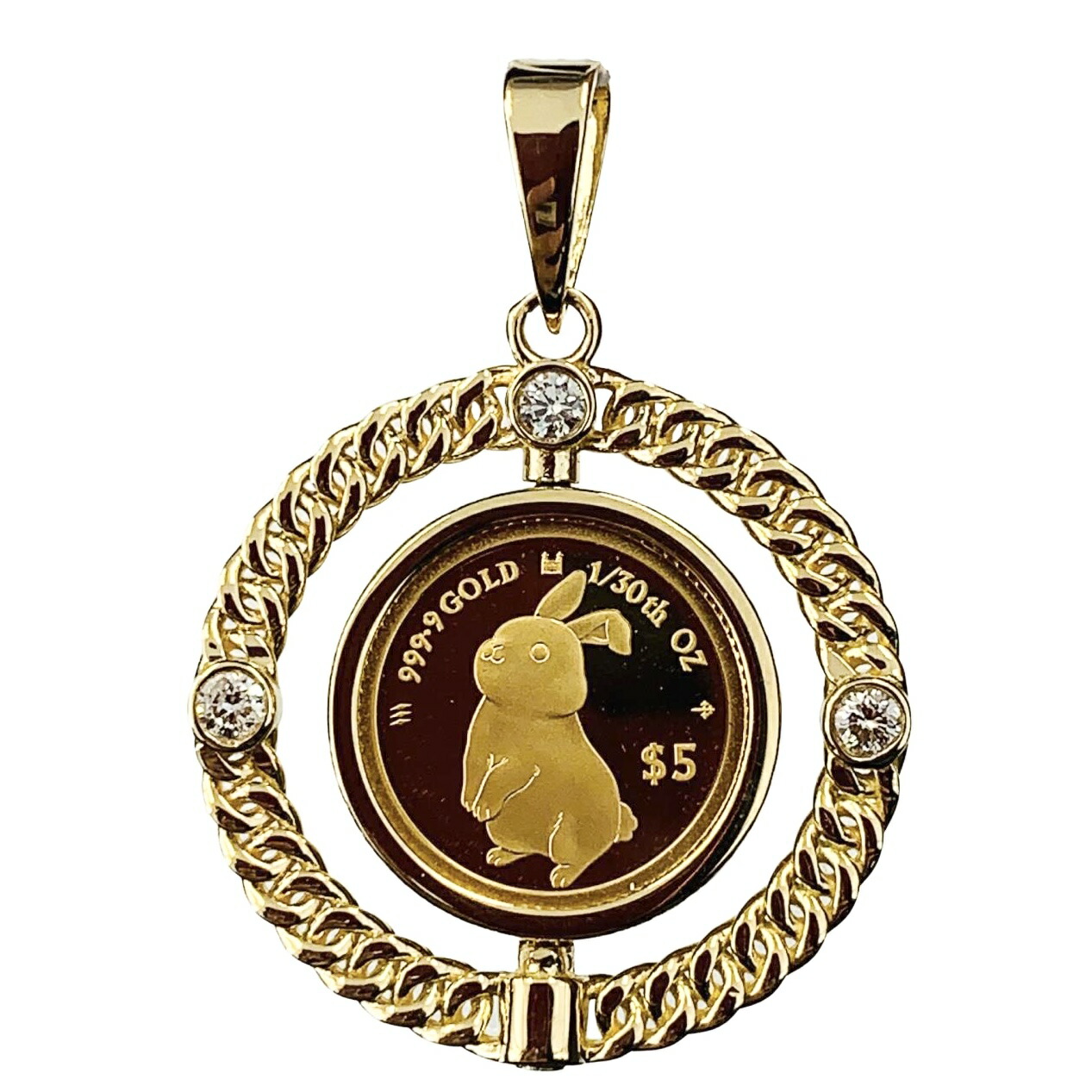 セール ジブラルタル 犬金貨 ロイヤル エリザベス女王 1/25オンス 1993年 1.6g K18/24 純金 コインペンダント イエローゴールド  コレクション ジブラルタル 犬金貨 ロイヤル エリザベス女王 1/25オンス 1993